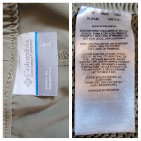 COLUMBIA Bogata Bay Stretch Shorts - Tan - Size Large    (NWT) - Picture 9 of 10